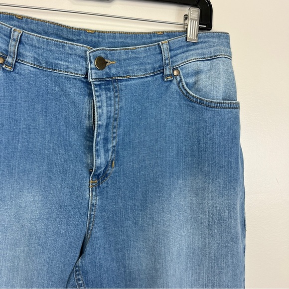 Kaffe Curve KCena Flora Long Jeans - Light Wash Denim women size 44 Eu XL US - Picture 8 of 16